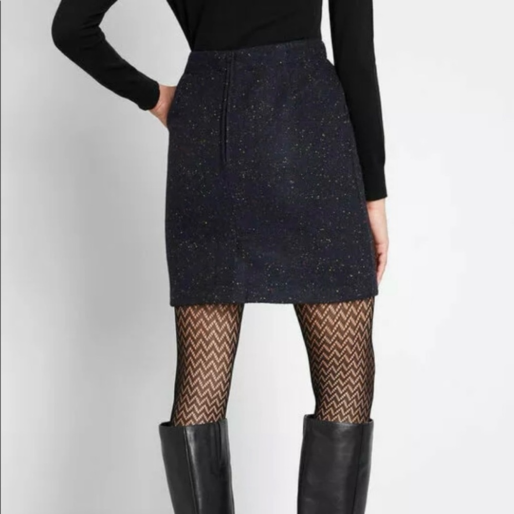 MODCLOTH Colorful Specked Wool Pencil Skirt—SZ. 0 - Picture 3 of 17